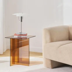 Anouk glassidebord, brun gennemsigtig