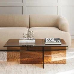 Anouk glassofabord, brun gennemsigtig