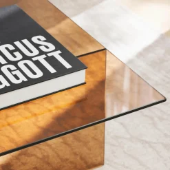 Anouk glassofabord, brun gennemsigtig