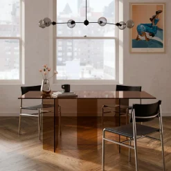 Anouk glasspisebord, brun gennemsigtig