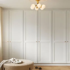 Apiales 6 Ceiling Lamp, brushed brass/opal