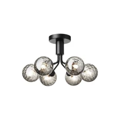 Apiales 6 Ceiling Lamp, satin black/optic smoked