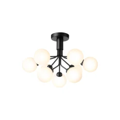 Apiales 9 Ceiling Lamp, satin black/opal