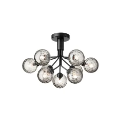Apiales 9 Ceiling Lamp, satin black/optic smoked