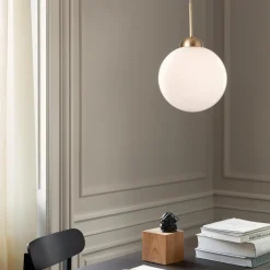 Apiales 1 Large Pendant, brushed brass/opal