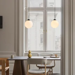 Apiales 1 Large Pendant, satin black/opal