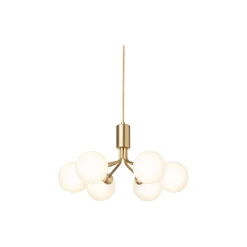 Apiales 6 Pendant, brushed brass/opal