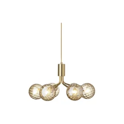 Apiales 6 Pendant, brushed brass/optic gold
