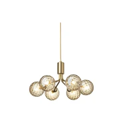 Apiales 6 Pendant, brushed brass/optic gold