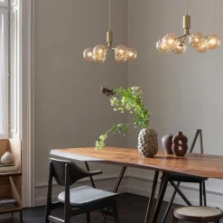 Apiales 6 Pendant, brushed brass/optic gold