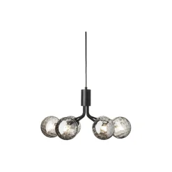 Apiales 6 Pendant, satin black/optic smoked
