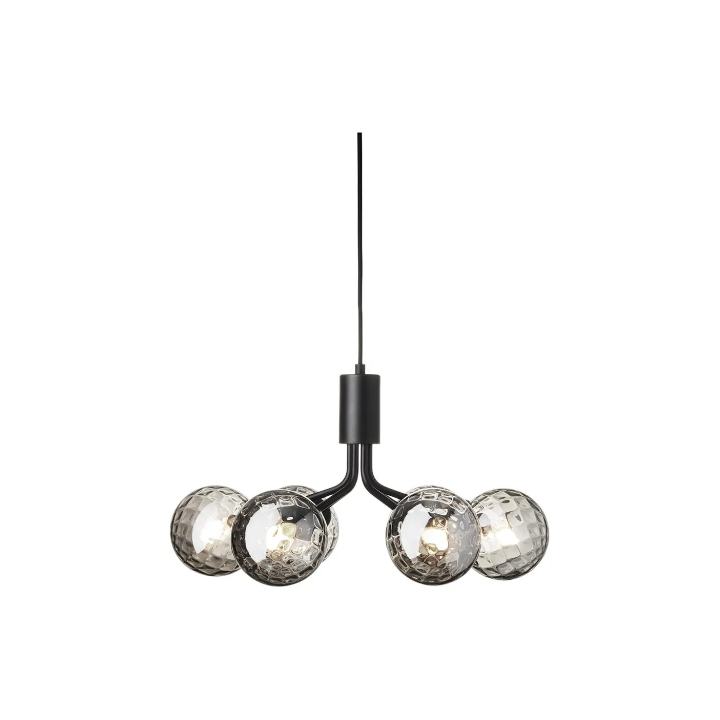 Apiales 6 Pendant, satin black/optic smoked