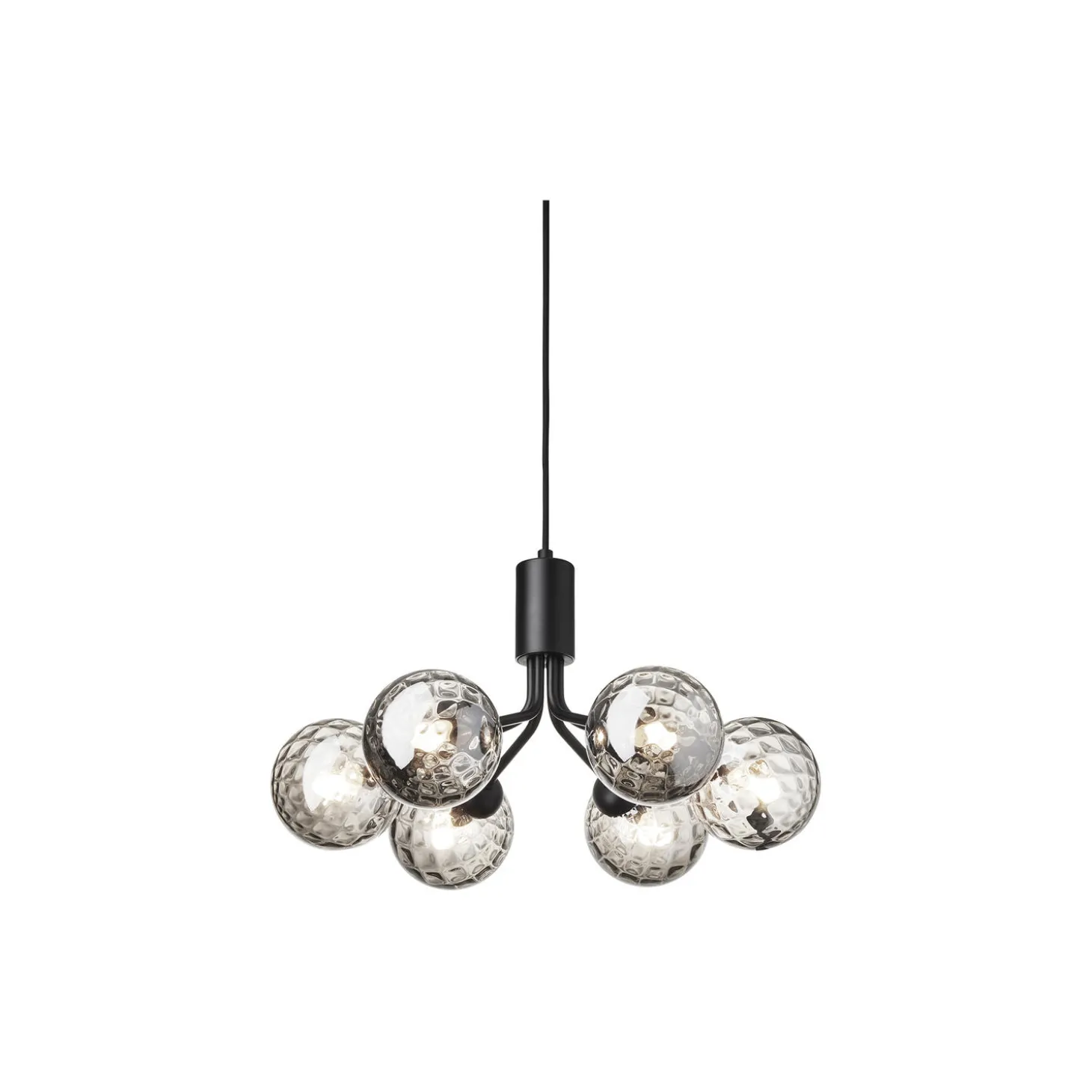 Apiales 6 Pendant, satin black/optic smoked