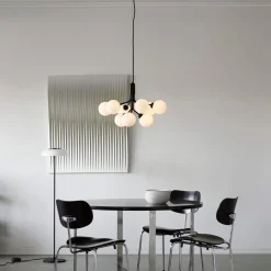 Apiales 9 Pendant, satin black/opal