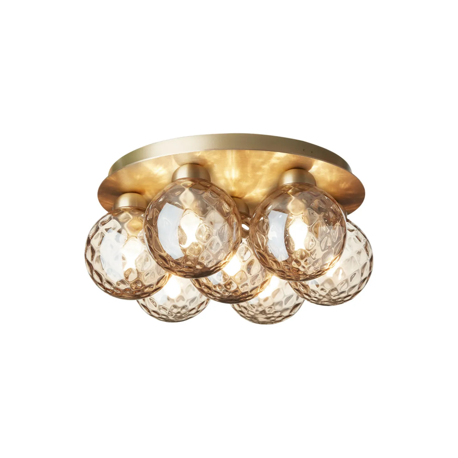 Apiales 7 Plafond, brushed brass/optic gold