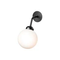 Apiales Hard-wired Wall Lamp, satin black/opal