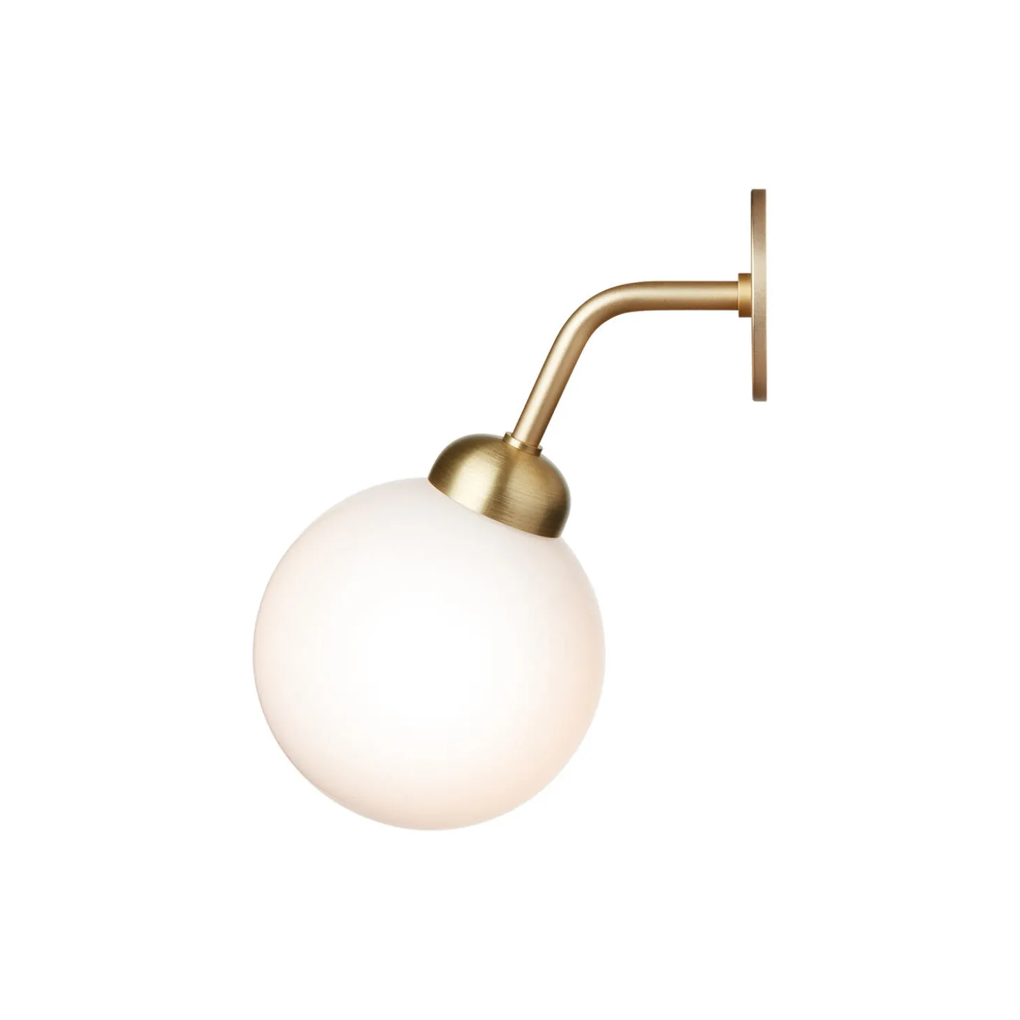 Apiales Hard-wired Wall Lamp, brushed brass/opal