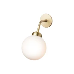 Apiales Hard-wired Wall Lamp, brushed brass/opal
