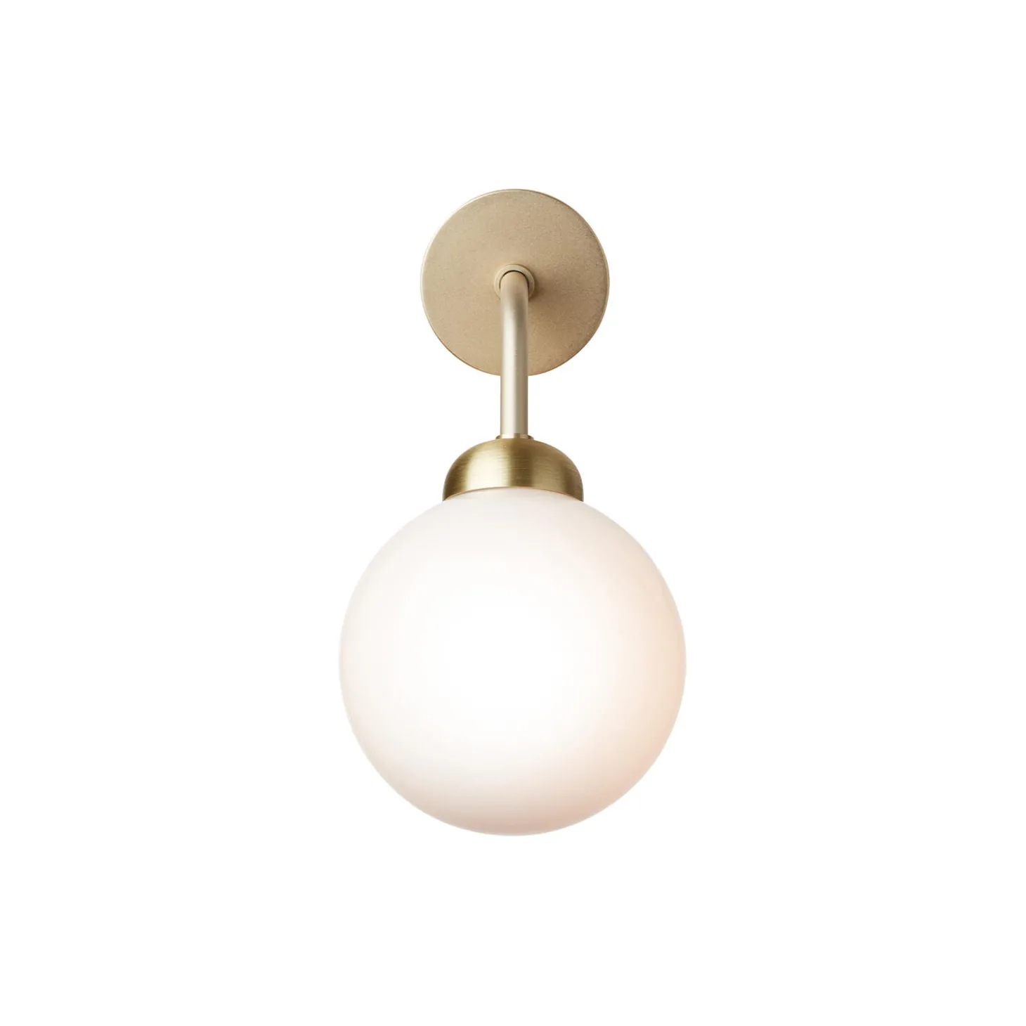 Apiales Hard-wired Wall Lamp, brushed brass/opal