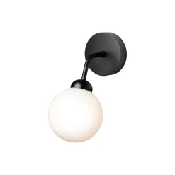 Apiales Wall Lamp, satin black/opal