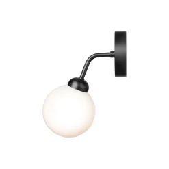 Apiales Wall Lamp, satin black/opal