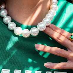 ARCADE FORTUNE CHOKER HALSKÆDE, forgyldt/hvid