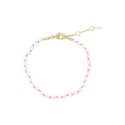 Armbånd med perler (knyttet), fuschia