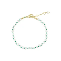 Armbånd med perler (knyttet), grøn