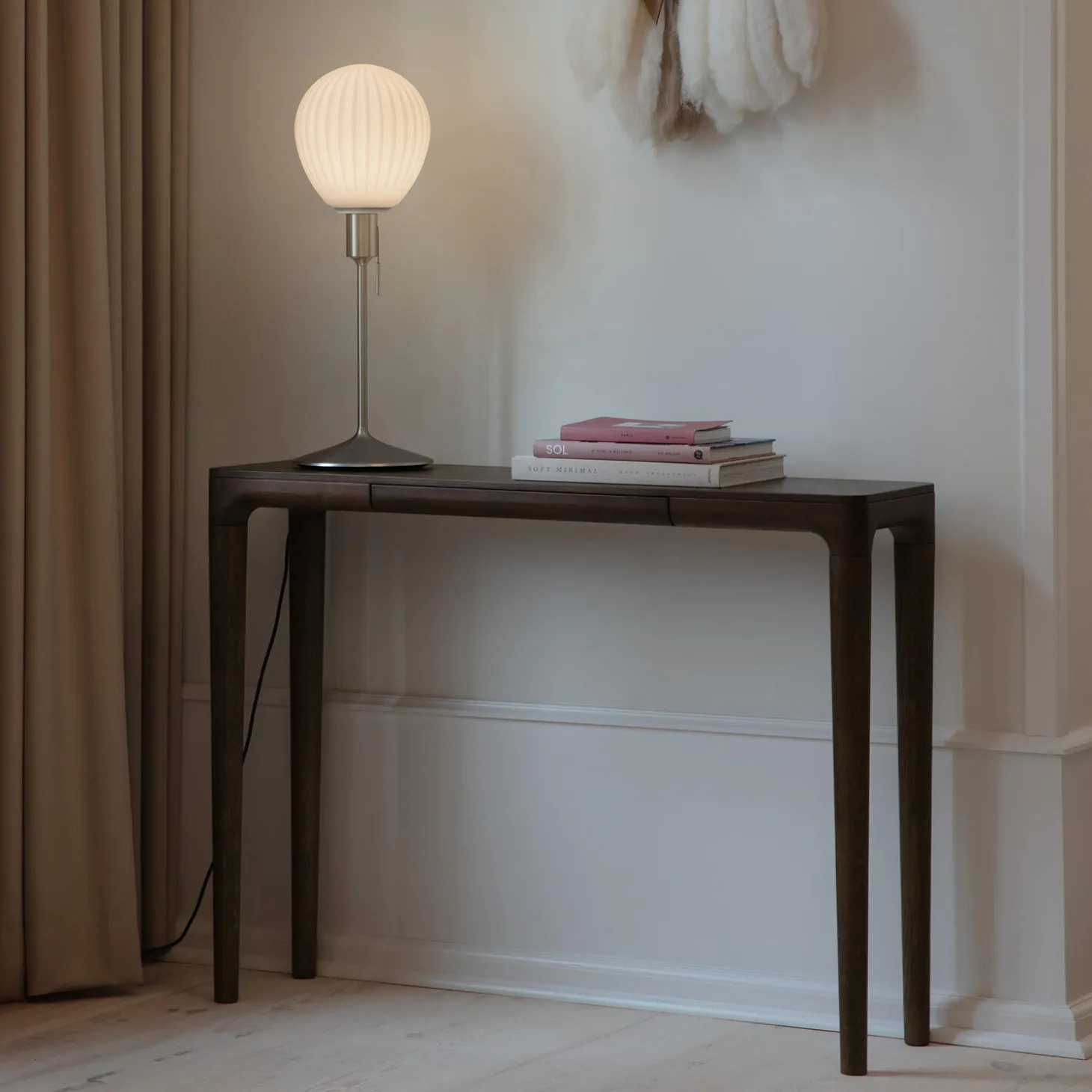 Around The World Table Lamp, opal/brushed steel