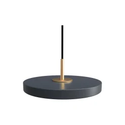 Asteria Micro Pendant, anthracite grey/brass