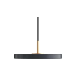 Asteria Micro Pendant, anthracite grey/brass