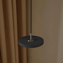 Asteria Micro Pendant, anthracite grey/steel