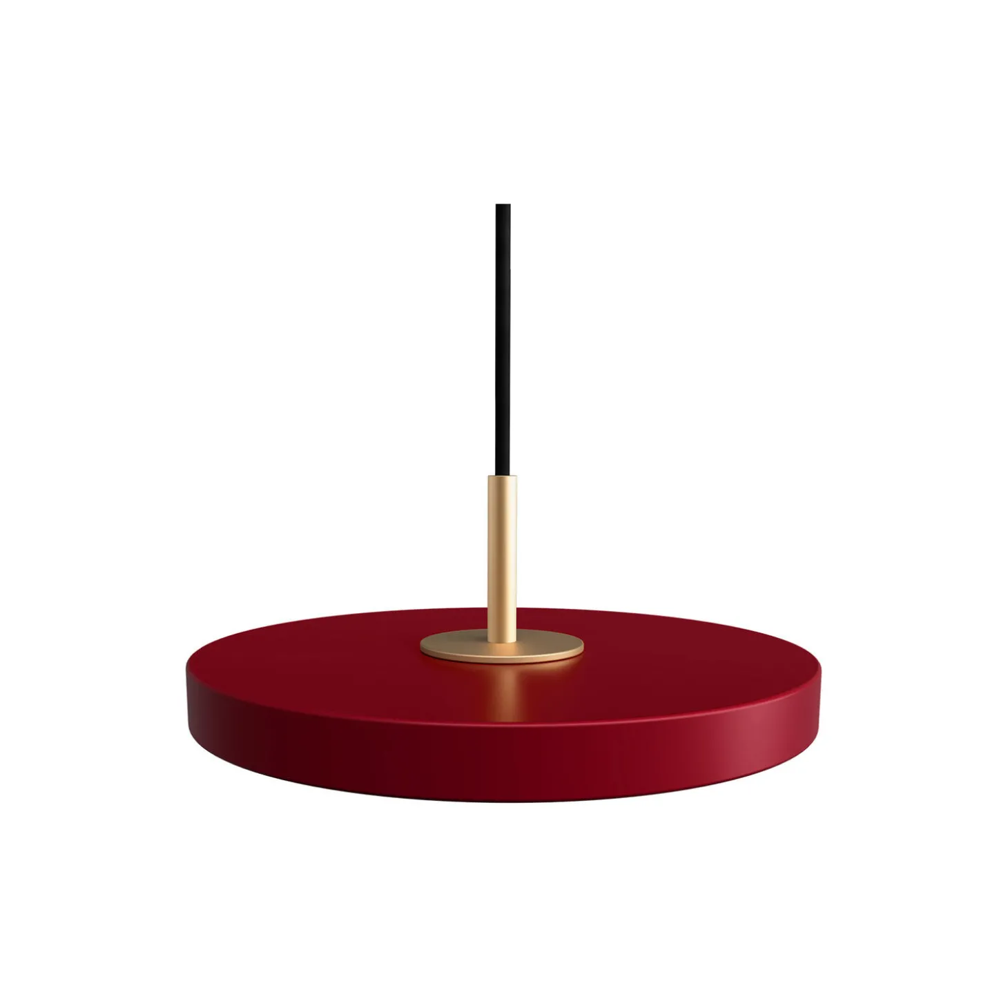 Asteria Micro Pendant, ruby red/brass