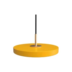 Asteria Micro Pendant, saffron yellow/brass