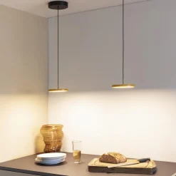 Asteria Micro Pendant, saffron yellow/brass