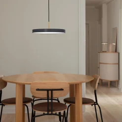 Asteria Plus Pendant, anthracite grey/brass