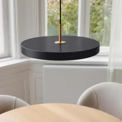 Asteria Plus Pendant, anthracite grey/brass