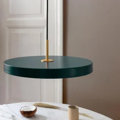 Asteria Plus Pendant, forest green/brass