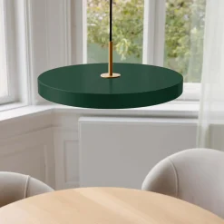Asteria Plus Pendant, forest green/brass