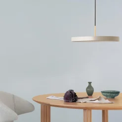 Asteria Plus Pendant, pearl white/brass