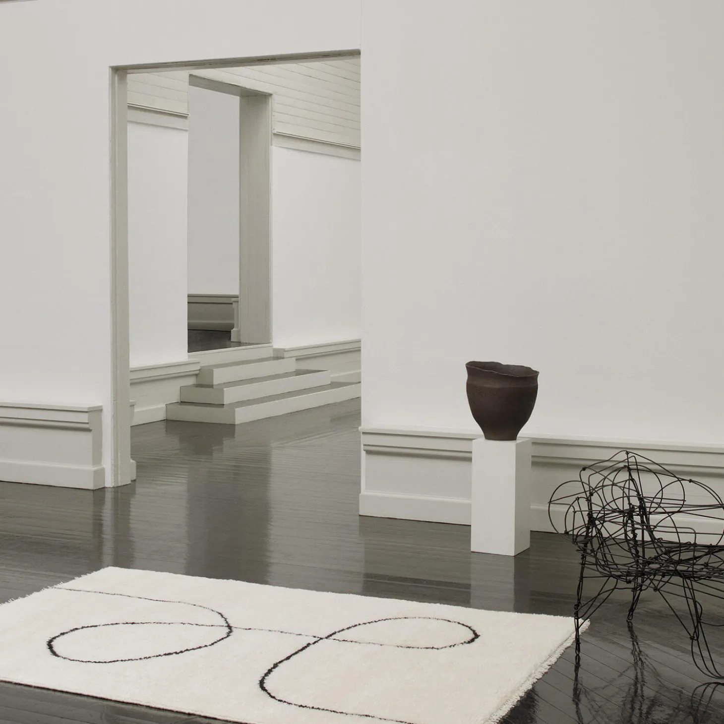 Astral Spiral gulvtæppe, black