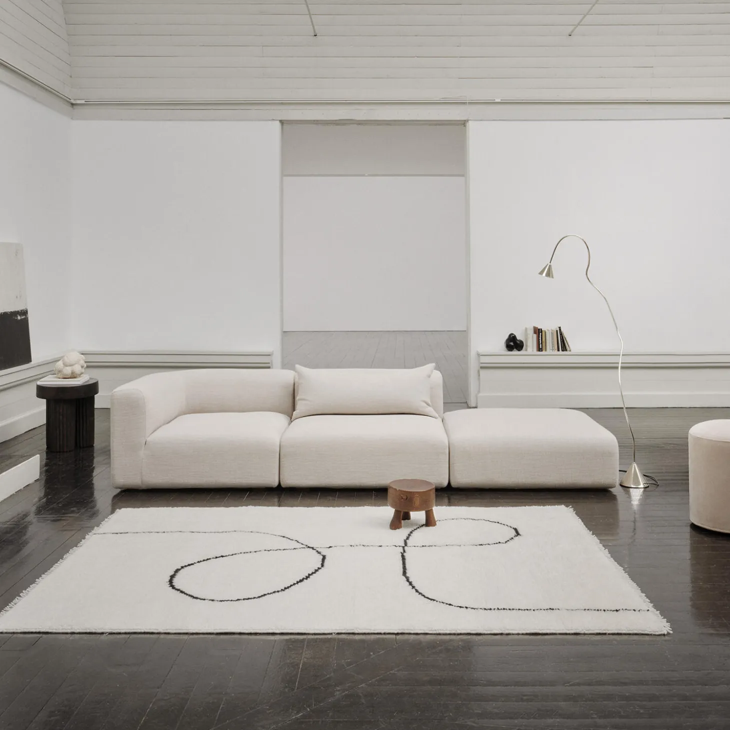 Astral Spiral gulvtæppe, black