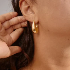 AUTUMN Chunky Retro Øreringe, gold plated