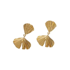 Autumn Leaf Øreringe, forgyldt