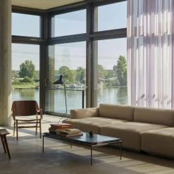 AX HM11 Lounge Chair, lacquered oak/walnut