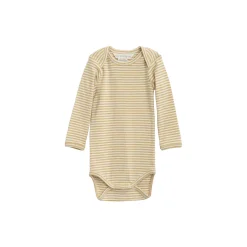 Baby body stribet, chamomile/offwhite