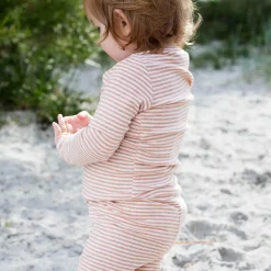 Baby body stribet, clay/offwhite