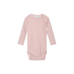 Baby Body Stripe, coral/offwhite
