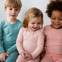 Baby Body Stripe, coral/offwhite