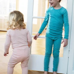 Baby Body Stripe, coral/offwhite